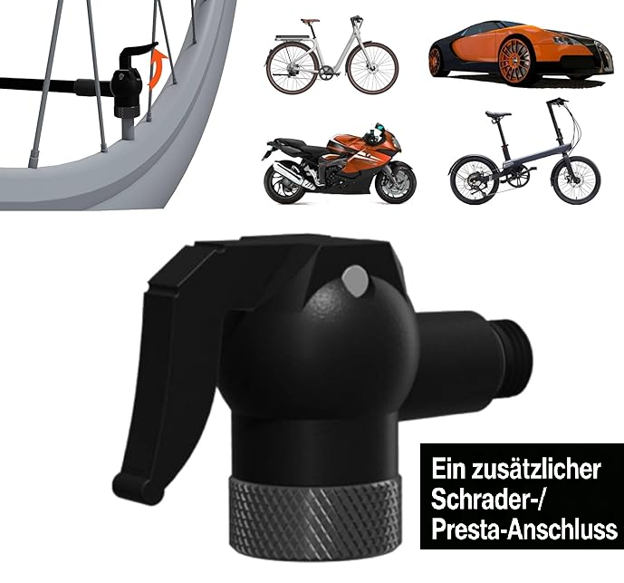 QiCYCLE P1, Luftpumpe, elektrisch und tragbar, max 10,3bar für Autos, Motorräder, Fahrräder, Bälle; Luftdruckanzeige, 7800mAh Akku, als Powerbank